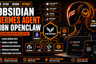 setup custom obsidian vault design hermes agent n8n openclaw second brain mcp