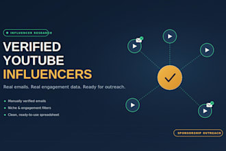 find verified youtube influencers with emails for sponsorship outreach