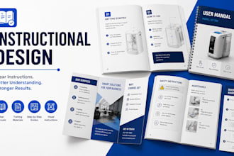 create instructional design, bifold, trifold brochure, instruction manual