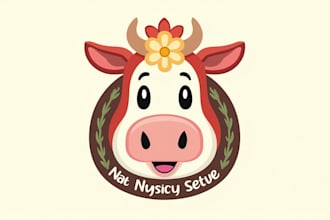 do make no regrets flower farm animal sanctuary mascot logo design