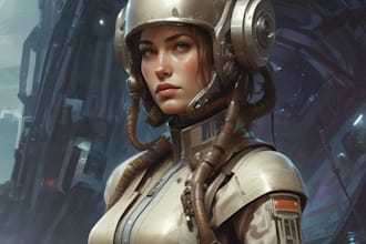 sci fi character illustration or sci fi character