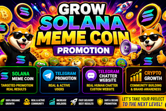 solana meme coin promotion, telegram promotion, telegram, token website, crypto