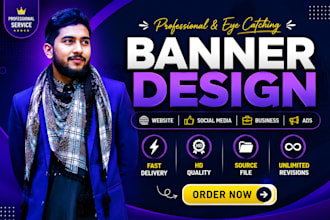 create modern website and social media banners