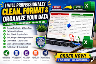 clean your excel data , format and remove duplicate