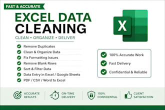 clean your excel data , format and remove duplicate