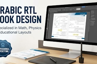 do professional arabic rtl book design and educational formatting