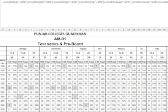 make combine result sheet all kind of test test series pre board on excel