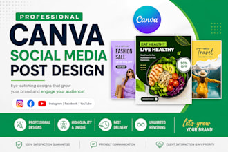 design professional canva worksheets and social media posts