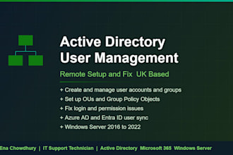 set up or fix active directory users groups and permissions for small businesses