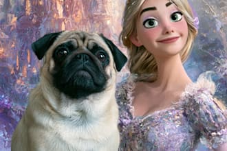 disney princess portrait female focused disney pet portrait art