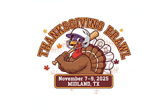do make awesome style thanksgiving brawl vintage logo design
