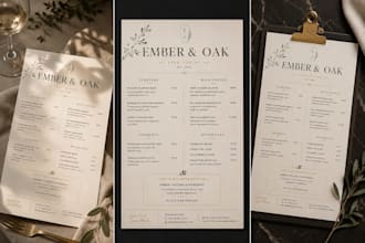 design a restaurant menu