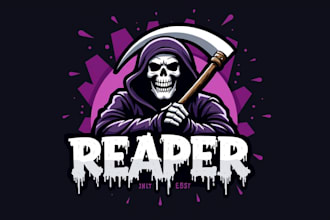 make an amazing skull reaper logo with express delivery