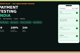 test your website or app payment methods in india