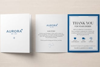 design amazon thank you card, product insert card