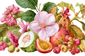 create detailed botanical line art engraving for your project