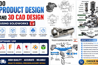 do product design and 3d cad design using solidworks