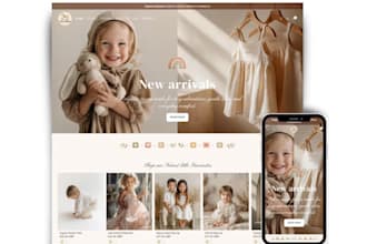 create clothing website baby and kids clothing shopify store y2k fashion website