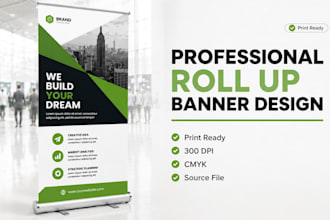 design professional roll up, pull up and retractable banners