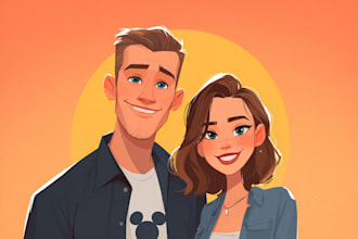 making a magical disney style couple artwork