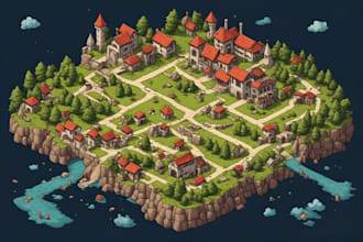 draw fantasy map for your book, rpg, 4k dnd with inkarnate map illustration map