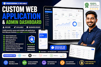 develop a secure web application and custom admin panel