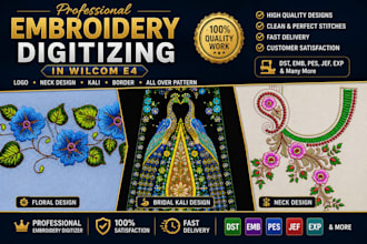 create embroidery design for blouse, neck and garments