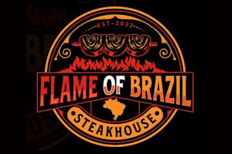 design brazilian steakhouse restaurant business logo