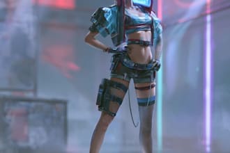 cyberpunk female character desing