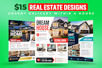 design a modern real estate flyer or open house postcard