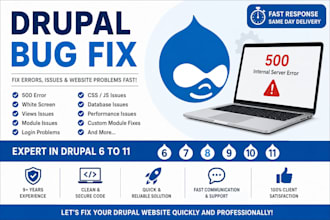 fix drupal bugs, errors, and website issues quickly