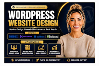 wordpress website design hostinger bluehost siteground ionos godaddy website