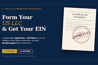 register your USA llc and ein in 72 hours, ea reviewed