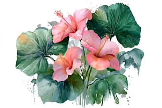 draw botanical watercolor clipart