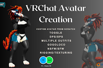 create a custom vrchat avatar 3d furry avatar vtuber model blender rigging