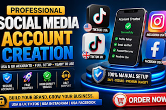 create usa tiktok account, usa instagram account, warm up