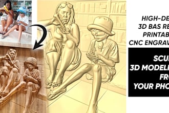 sculpt your photo into 3d bas relief stl for cnc wood carving or printable