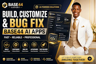 build, customize and bug fix base44 ai apps ai automation