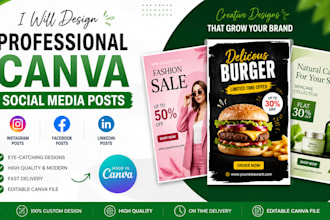 design professional canva social media posts