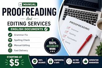 proofread and edit your english documents manually