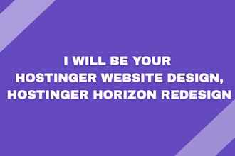 design or redesign your hostinger site build or revamp hostinger horizon website