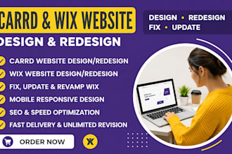 redesign carrd wix website, fix update wix website, design carrd wix website