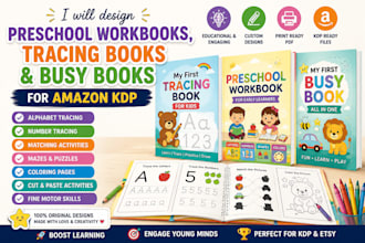 design custom preschool workbook, tracing book, busy book for etsy, amazon KDP