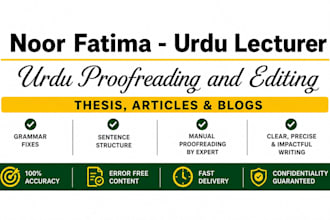 provide professional urdu proofreadig and grammar correction