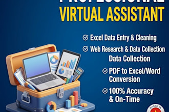 l do excel data entry, web research, copy paste work, canva, trello, etc