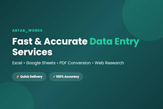 fast and accurate data entry, and web research for you