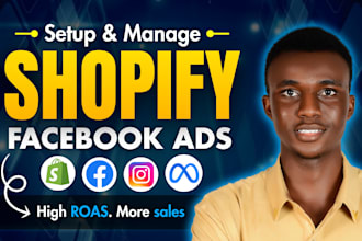 setup shopify facebook ads campaign instagram ads fb meta ads for roas and sales