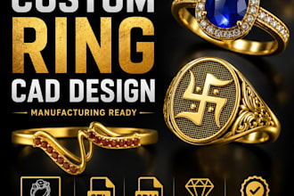 create custom 3d ring cad design for jewelry manufacturing