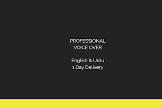 do professional english and urdu voice over