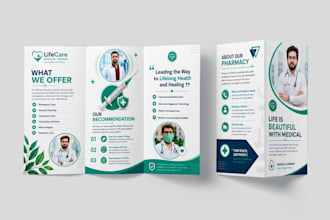 design medical dental health lawn care landscape postcard flyer brochure